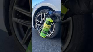 Clean wheels in two simple steps with Yellow Degreaser. Spray and rinse. #detailing #wheelcleaning
