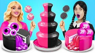 Wednesday vs Barbie Cooking Challenge  Pink vs Black Cooking Challenge by Turbo Team