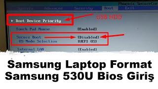 Samsung Laptop Format 530U Bios Giriş