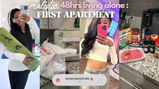 REALISTIC 48hrs Living Alone  APARTMENT MAKEOVER shopping new decor cooking + more