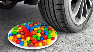 EXPERIMENT CAR VS M&M CANDY PLANTMILLION ORBEEZ BALLOON JCB CRUSHING CRUNCHY AND SOFT THINGS BY CAR