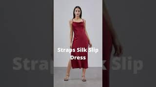 Straps Silk Slip Dress  #youtubeshorts