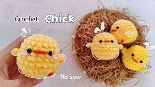 Crochet Chick NO SEW #crochet #handmade #diy #easter #chicken #amigurumi