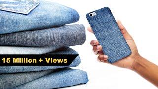 How to Make Mobile cover  DIY Mobile Cover  Denim Hacks  Crafts Junction