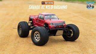 HPI SAVAGE XL Bashing At BMX Track  Huge Nitro RC Truck