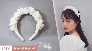 DIY White Scrunchies HEADBAND   Handmade Linen Hair Accessories  Hand Sewing  TUTORIAL