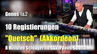 Genos 12 - 10 Registrierungen Quetsch Akkordeon # 1482