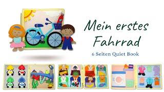 Mein erstes Fahrrad  6 Seiten Quiet Book  Handliches Montessori Spielzeug