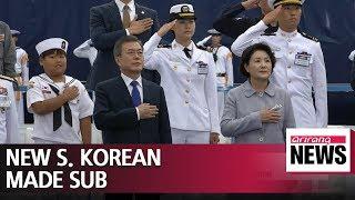 As S. Korea launches new submarine President Moon stresses peace through strength