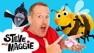 Little Bugs for Kids from Steve and Maggie  Ladybird Honey Bee Bumblebee Story  Wow English TV