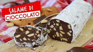 Salame di cioccolato senza uova con mandorle ricetta facile