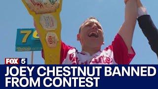 Joey Chestnut banned from 2024 Nathan’s Hot Dog Eating Contest