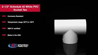 2-12 Schedule 40 White PVC Socket Tee  U.S. Plastic Corporation®