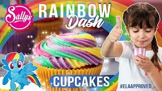 Rainbow Dash Cupcakes mit Ela  Regenbogen Muffins für Kinder  Sallys Welt
