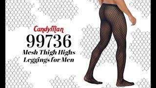 Candyman 99736 Mesh Thigh Highs  Leggings Mens Underwear - Johnnies Closet