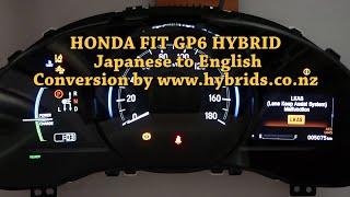 Honda Fit  Shuttle Hybrid GP5 w LKAS Instrument Cluster Dash Japanese to English Conversion