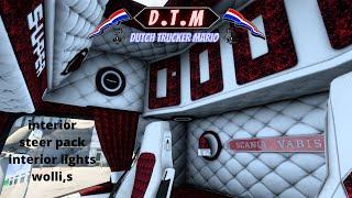 ets 2 RJL FREE HOLLAND INTERIORSCANIA VABIS STEERING WHEEL PACK INTERIOR ADDONCABIN LIGHTS D.T.M