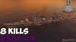 World of WarShips  Akizuki  8 KILLS  283K Damage -  Replay Gameplay 4K 60 fps