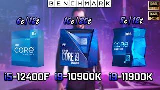 Intel i9 10900k vs i9 11900K vs i5 12400F  Benchmark  Test in 7 Games