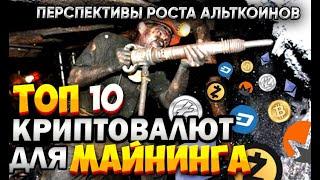 Топ 10 криптовалют для Майнинга. Какую криптовалюту майнить. Перспективы роста криптовалют.