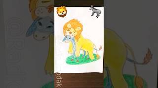 HOW TO DRAW a DONKEY in LIONS SKIN  HOW TO DRAW ANIMALS  EASY DRAWING for KIDS  SHORTS VIRAL