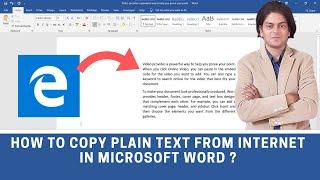 How to copy plain text from internet in Microsoft word ?