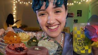 ASMR Taste Testing Edible Crystal Candies  mukbang crunchy eating sounds tapping mouth sounds
