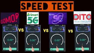 SPEED TEST GOMO vs SMART vs GLOBE vs DITO 