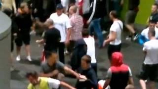 EURO-2012Russian fans brawls with stewarts in Wrocław Poland June 2012