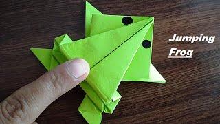 DIY - Jumping Frog Origami  Paper Jumping Frog  Paper Frog Making  PAPER FROG THAT JUMPS