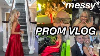 my prom day *bts after prom ALL the pics hair make up*