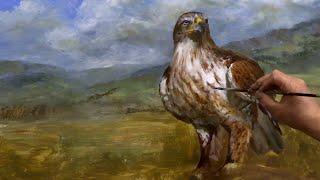 Mastering Wildlife Techniques Acrylic Painting Of A Hawk part 2