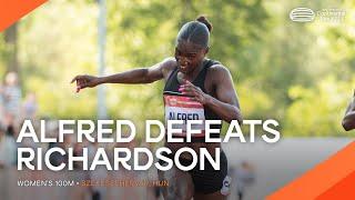 Julien Alfred beats ShaCarri Richardson in pro debut over 100m  Continental Tour Gold 2023