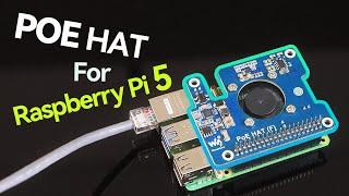 Power Over Ethernet HAT F for Raspberry Pi 5 High Power Cooling Fan Supports 802.3afat Network