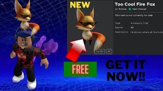FREE ACCESSORY HOW TO GET Too Cool Fire Fox New Roblox Promocode Item