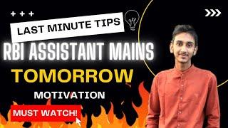 Last minute tips  RBI Assistant 2022 mains  Motivation