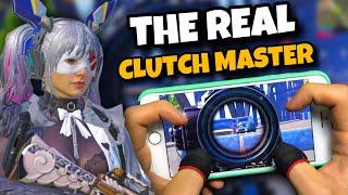 The Real Clutch Master  Solo Vs Squad  4 Finger + Full Gyroscope ️ PUBG Mobile