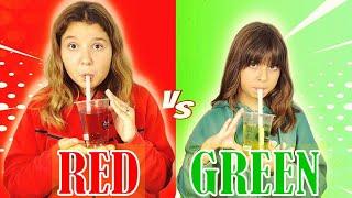 ΚΟΚΚΙΝΟ VS ΠΡΑΣΙΝΟ   red vs green food challenge  ARTEMI STAR
