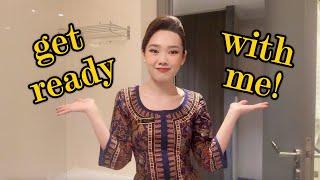 GET READY WITH ME ️  Singapore Airlines Cabin Crew make up french twist grwm