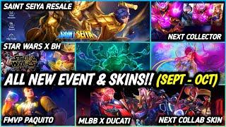 15 NEW EVENT & SKINS RELEASE DATE  NEXT COLLECTOR STAR WARS SAINT SEIYA DUCATI & MORE - MLBB