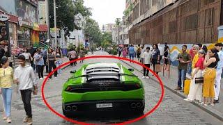 Lamborghini enter BUSY INDIAN Street  Public REACTIONS