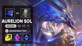 Aurelion Sol vs Tryndamere Mid - KR Grandmaster - Patch 14.17 Season 14