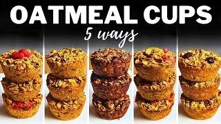 BAKED OATMEAL CUPS » 5 Flavours for Easy Healthy Breakfast or Snack  Recipes for Oven or Air Fryer