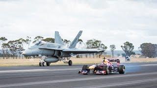 Daniel Ricciardo Drag Races F1 Car vs FA-18 Hornet ️