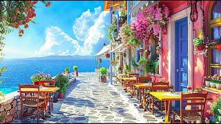 Gentle Morning at the Seaside Coffee Shop  Serene Ocean Waves & Smooth Jazz Music for Peaceful Day