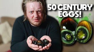 THIS WAS GROSS Eating 50 Quail Century Eggs Challenge  WheresMyChallenge