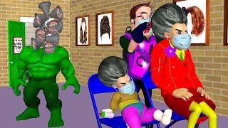 Scary Teacher 3D Siren Head Mods Hulk Troll Haircuts Miss T and Child with Hello Neighbor - Fun Game