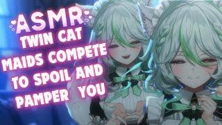 Twin Cat Maids Compete to Spoil & Pamper You ASMR【 3DIOS   F4A  Personal Attention 】