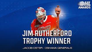 Oshawa Generals’ Oster earns Jim Rutherford Trophy as OHL Goaltender of the Year
