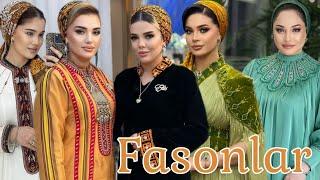 Turkmen moda koynek fasonlar 2024  Women dresses  tazeje saylama fasonlar